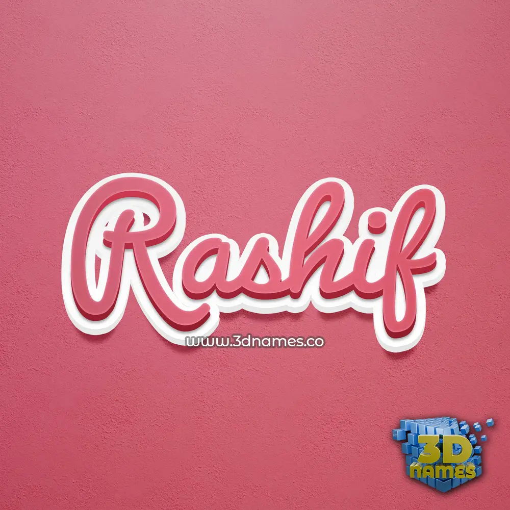 rashif in Red Scribble style - 3D name wallpaper