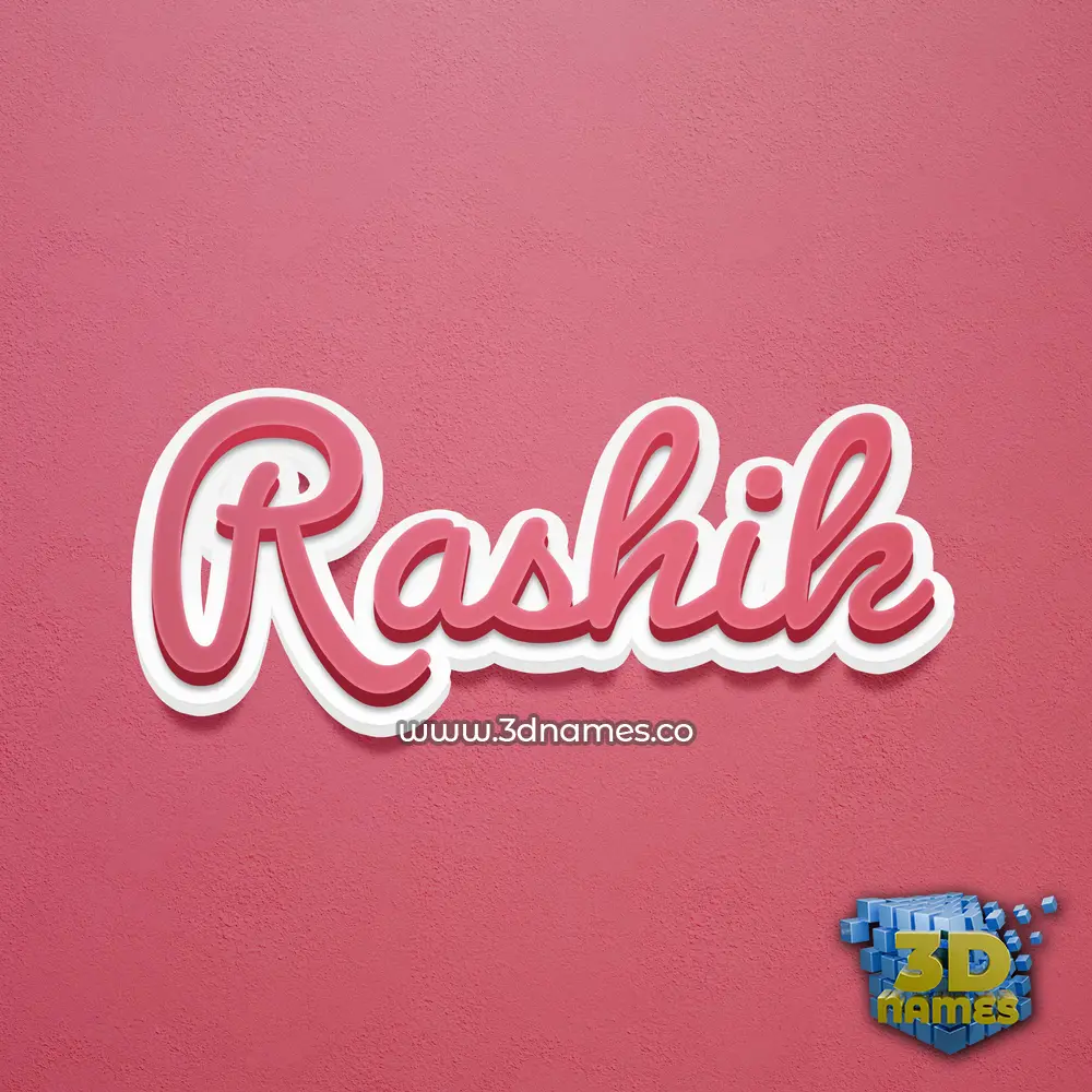 rashik in Red Scribble style - 3D name wallpaper