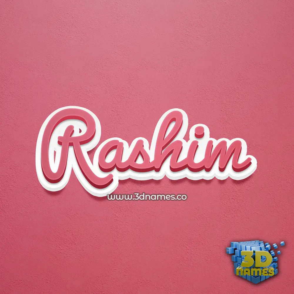 rashim in Red Scribble style - 3D name wallpaper