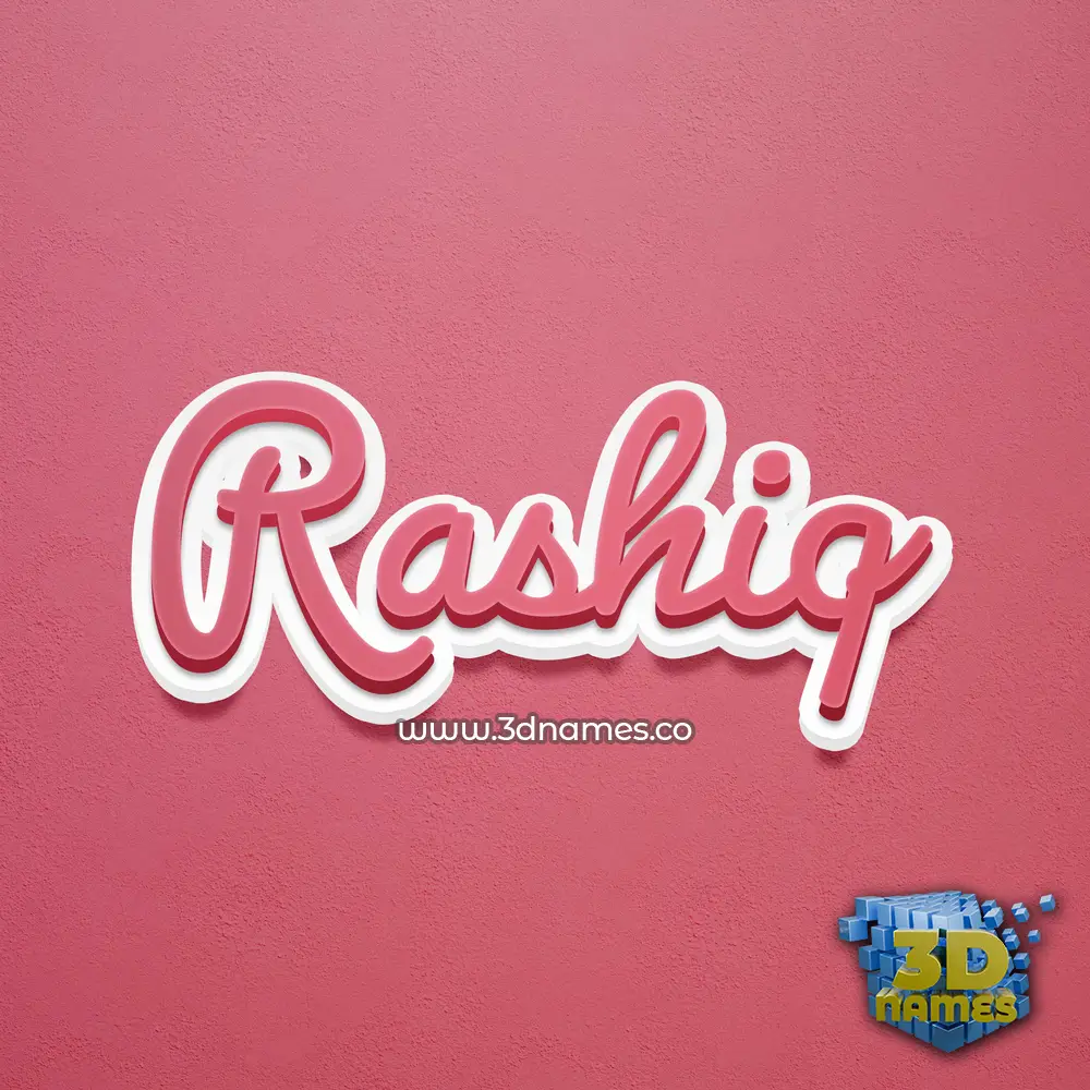 rashiq in Red Scribble style - 3D name wallpaper