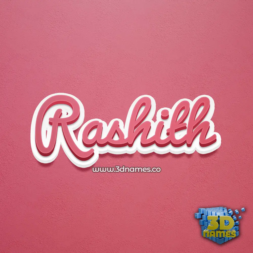 rashith in Red Scribble style - 3D name wallpaper