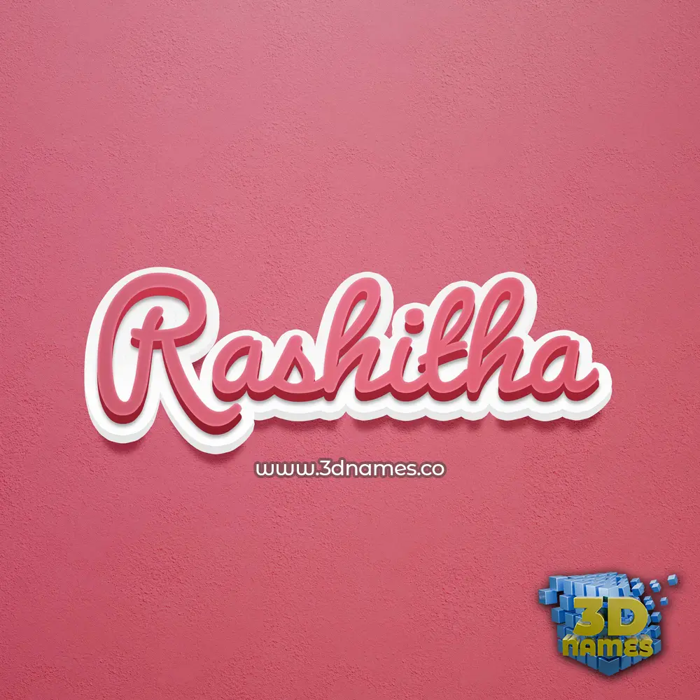 rashitha in Red Scribble style - 3D name wallpaper