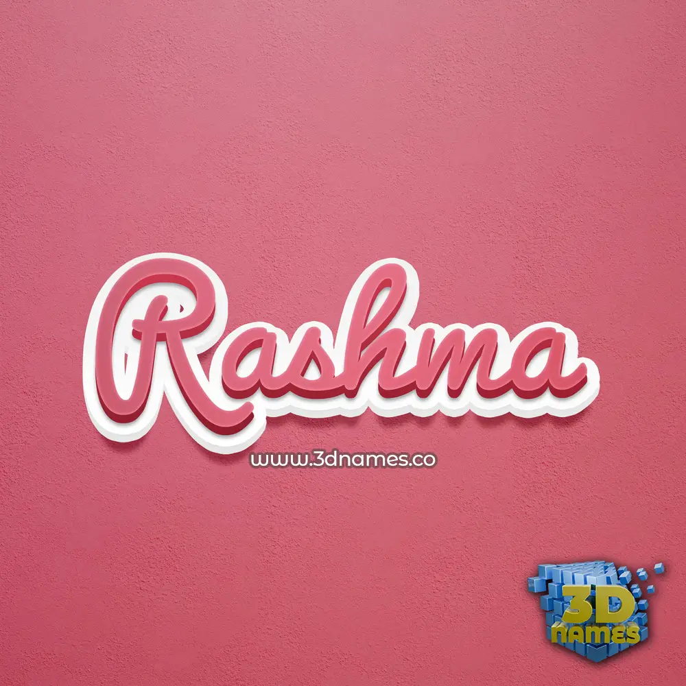 rashma in Red Scribble style - 3D name wallpaper