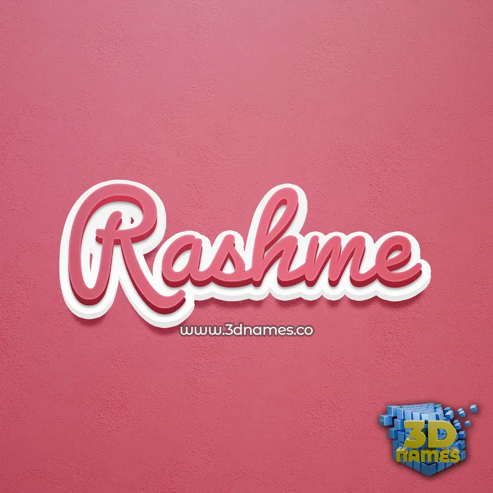 rashme in Red Scribble style - 3D name wallpaper