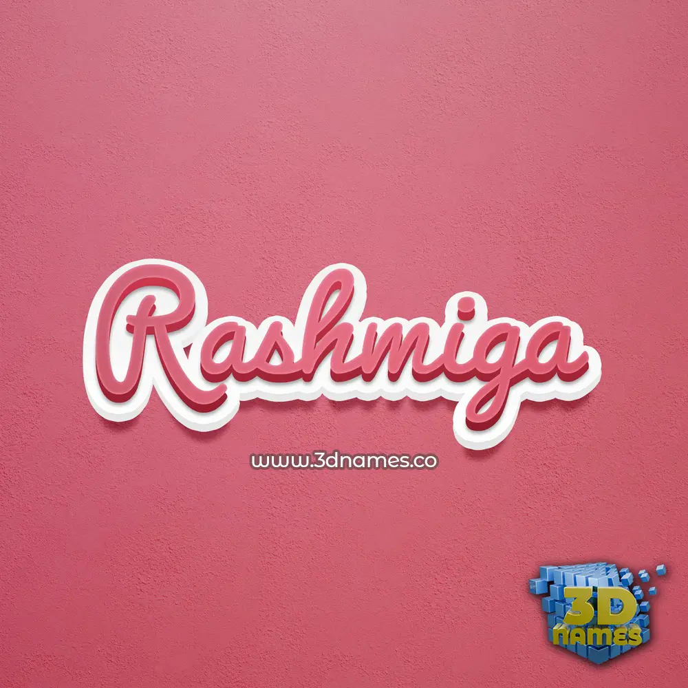 rashmiga in Red Scribble style - 3D name wallpaper