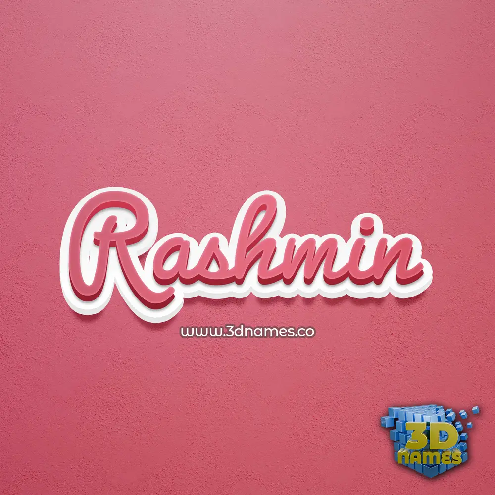 rashmin in Red Scribble style - 3D name wallpaper