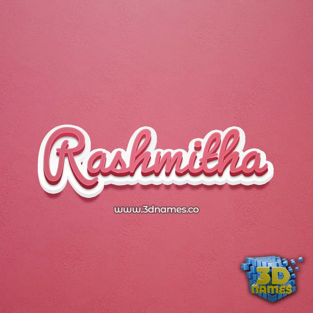 rashmitha in Red Scribble style - 3D name wallpaper
