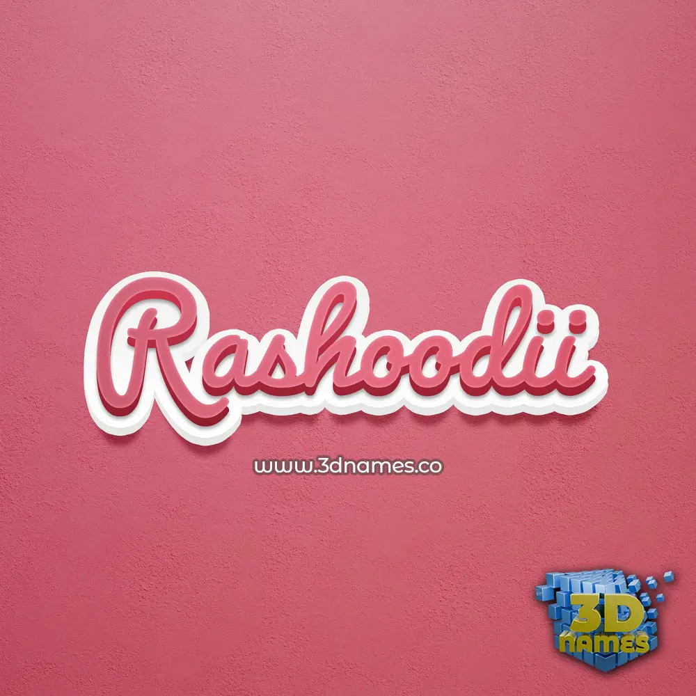 rashoodii in Red Scribble style - 3D name wallpaper
