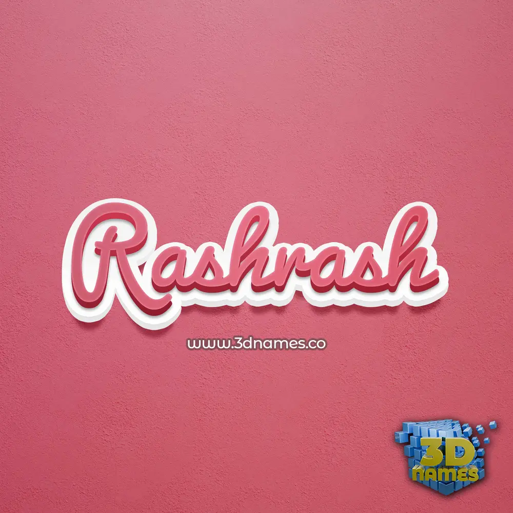 rashrash in Red Scribble style - 3D name wallpaper