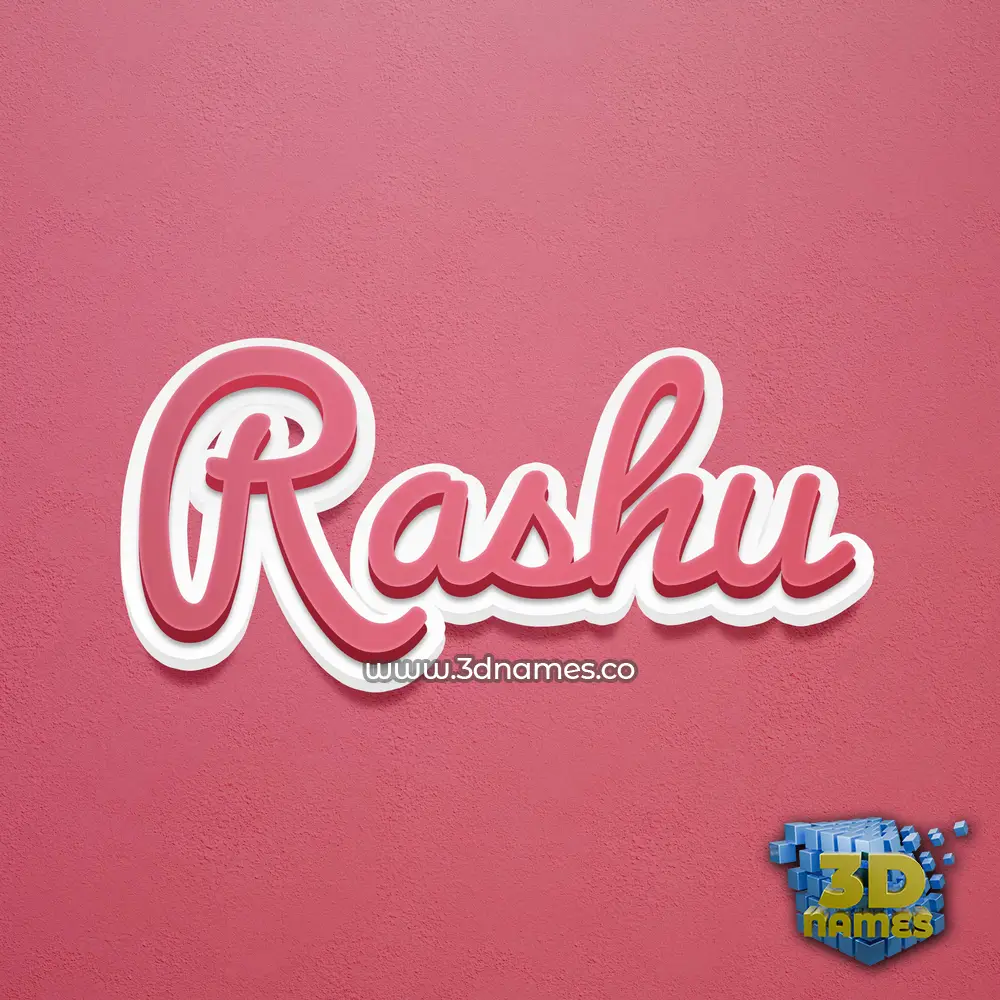 rashu in Red Scribble style - 3D name wallpaper