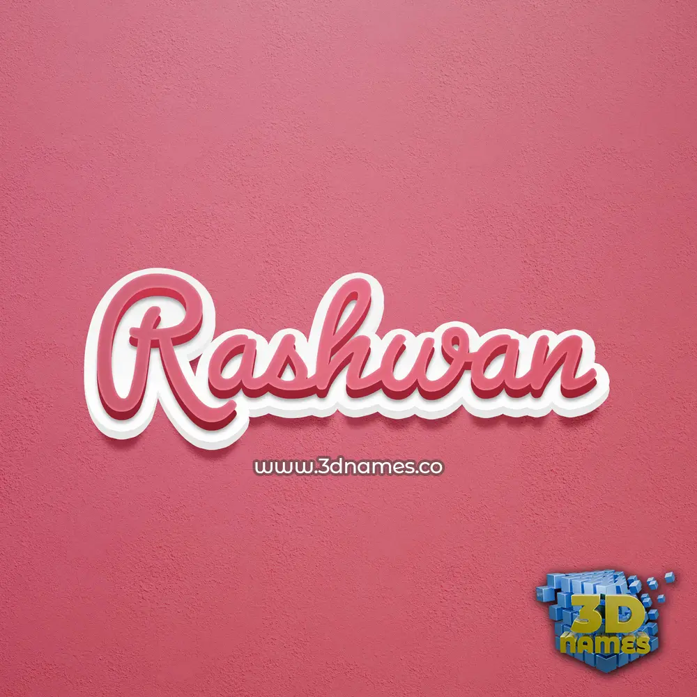 rashwan in Red Scribble style - 3D name wallpaper