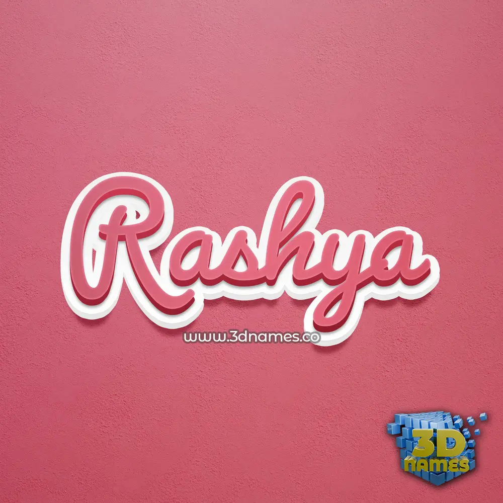 rashya in Red Scribble style - 3D name wallpaper
