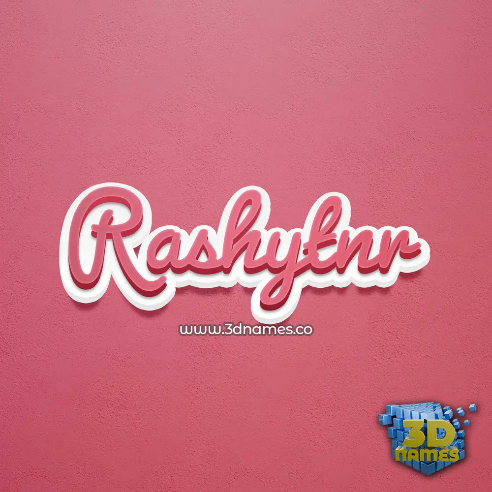 rashytnr in Red Scribble style - 3D name wallpaper