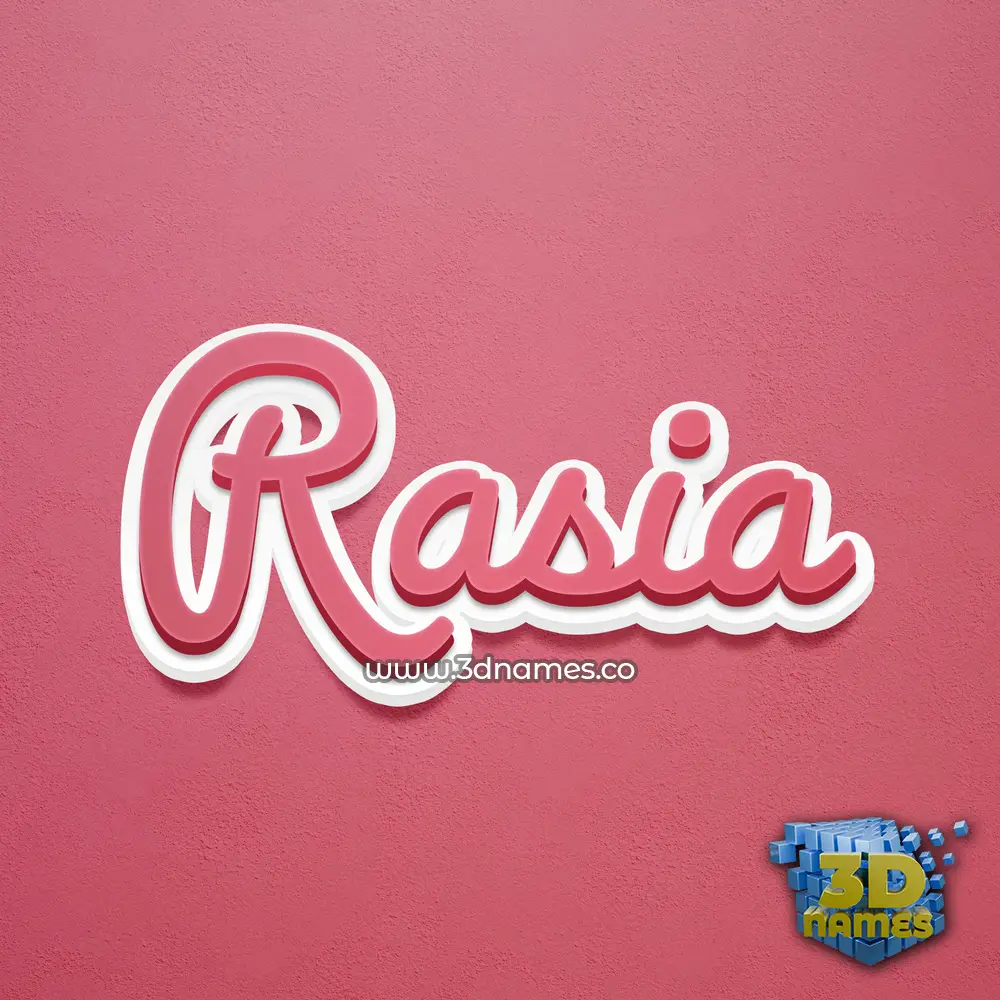 rasia in Red Scribble style - 3D name wallpaper