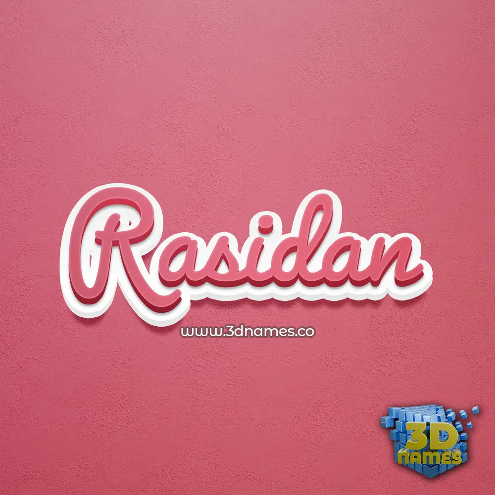 rasidan in Red Scribble style - 3D name wallpaper