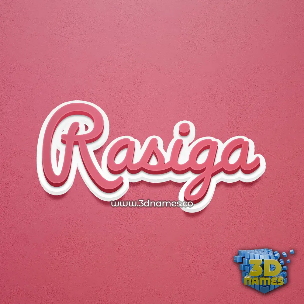 rasiga in Red Scribble style - 3D name wallpaper