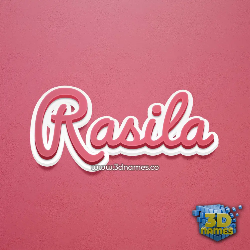 rasila in Red Scribble style - 3D name wallpaper