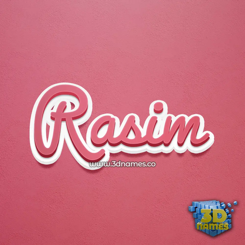 rasim in Red Scribble style - 3D name wallpaper