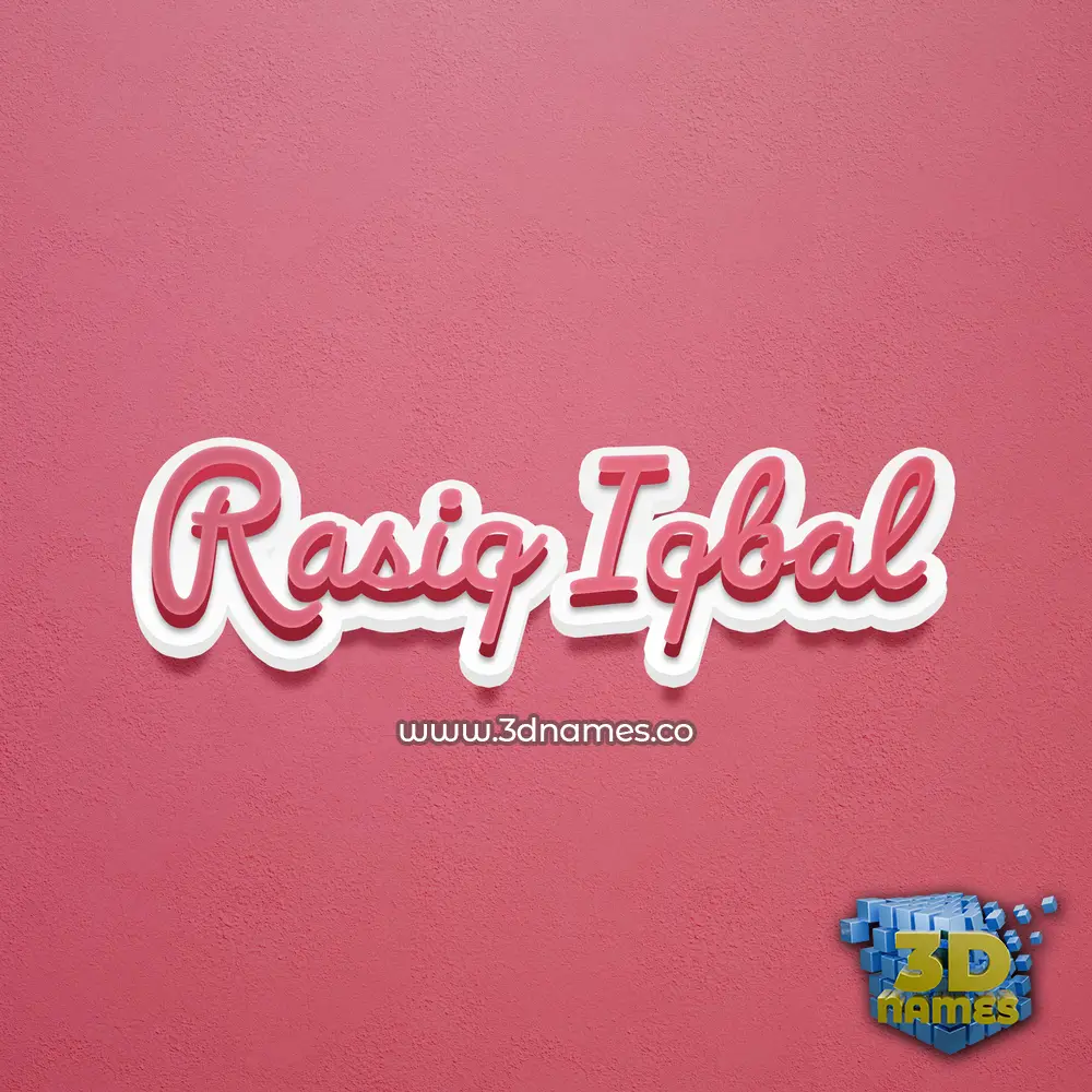 rasiq iqbal in Red Scribble style - 3D name wallpaper