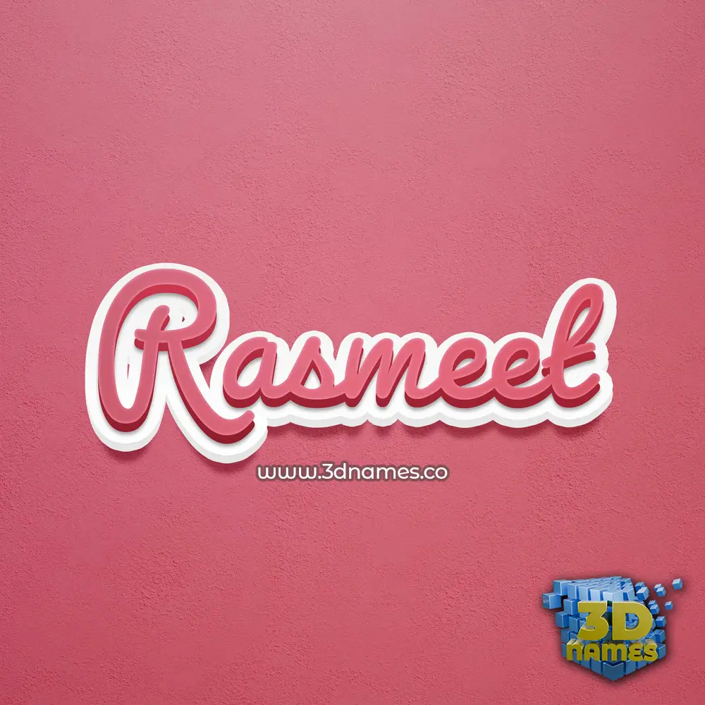 rasmeet in Red Scribble style - 3D name wallpaper