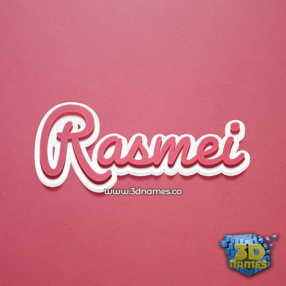 rasmei in Red Scribble style - 3D name wallpaper
