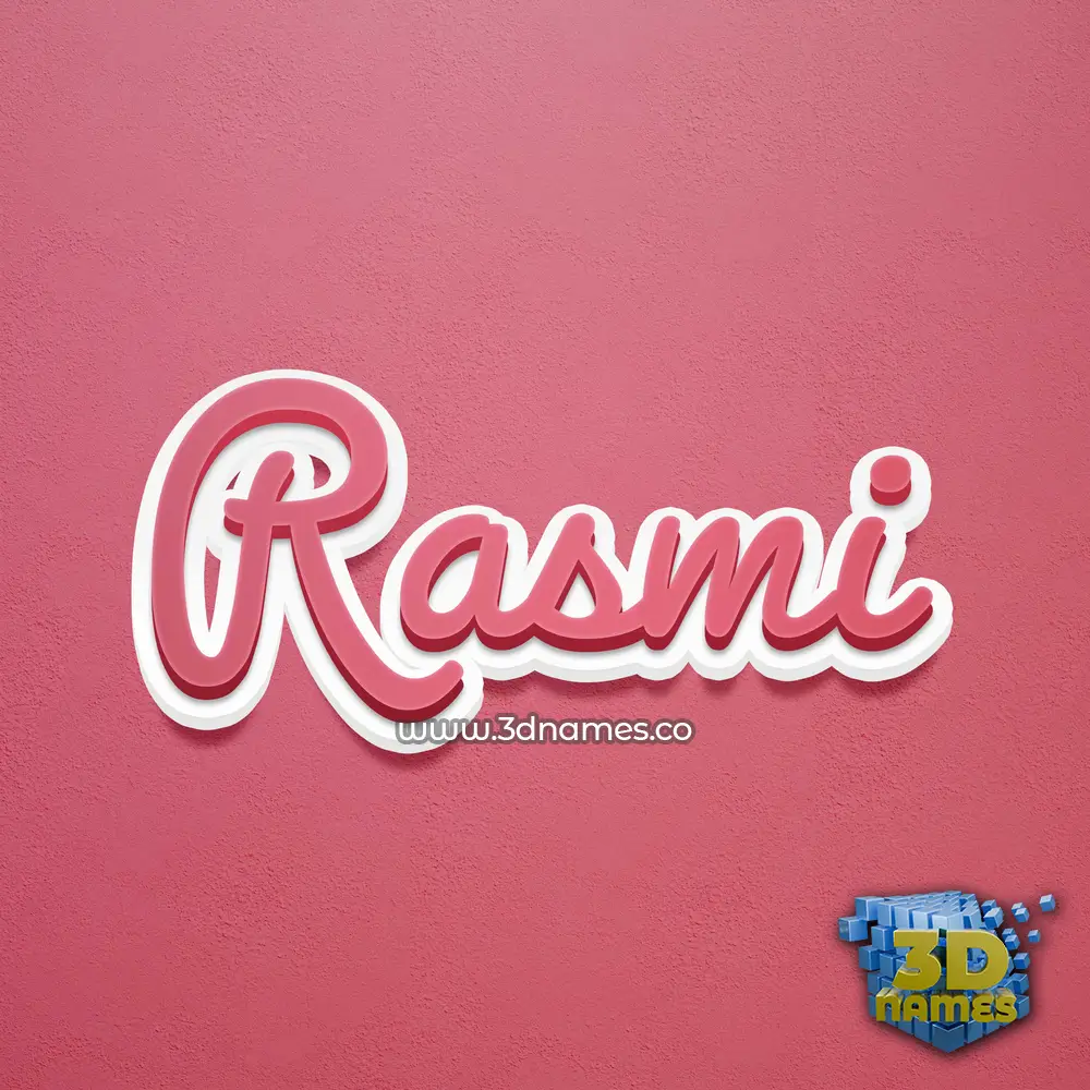 rasmi in Red Scribble style - 3D name wallpaper