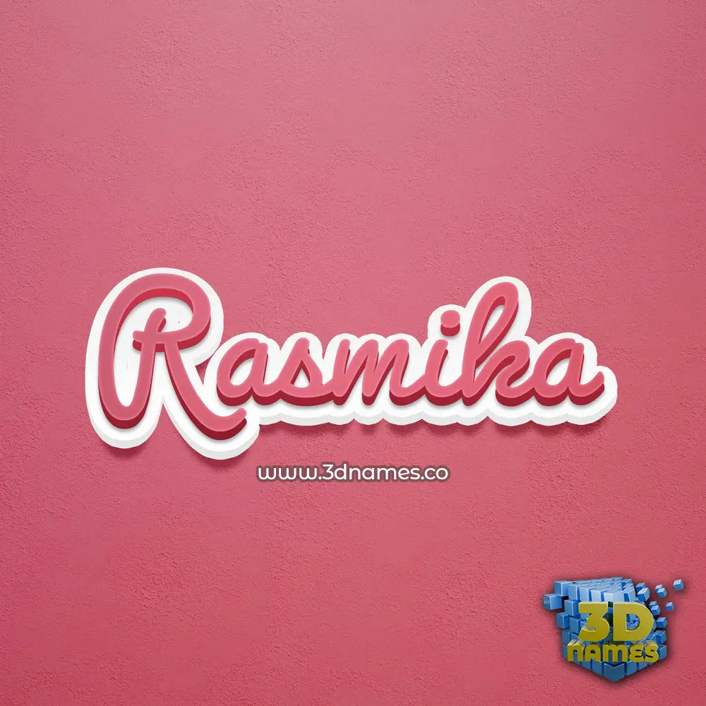 rasmika in Red Scribble style - 3D name wallpaper