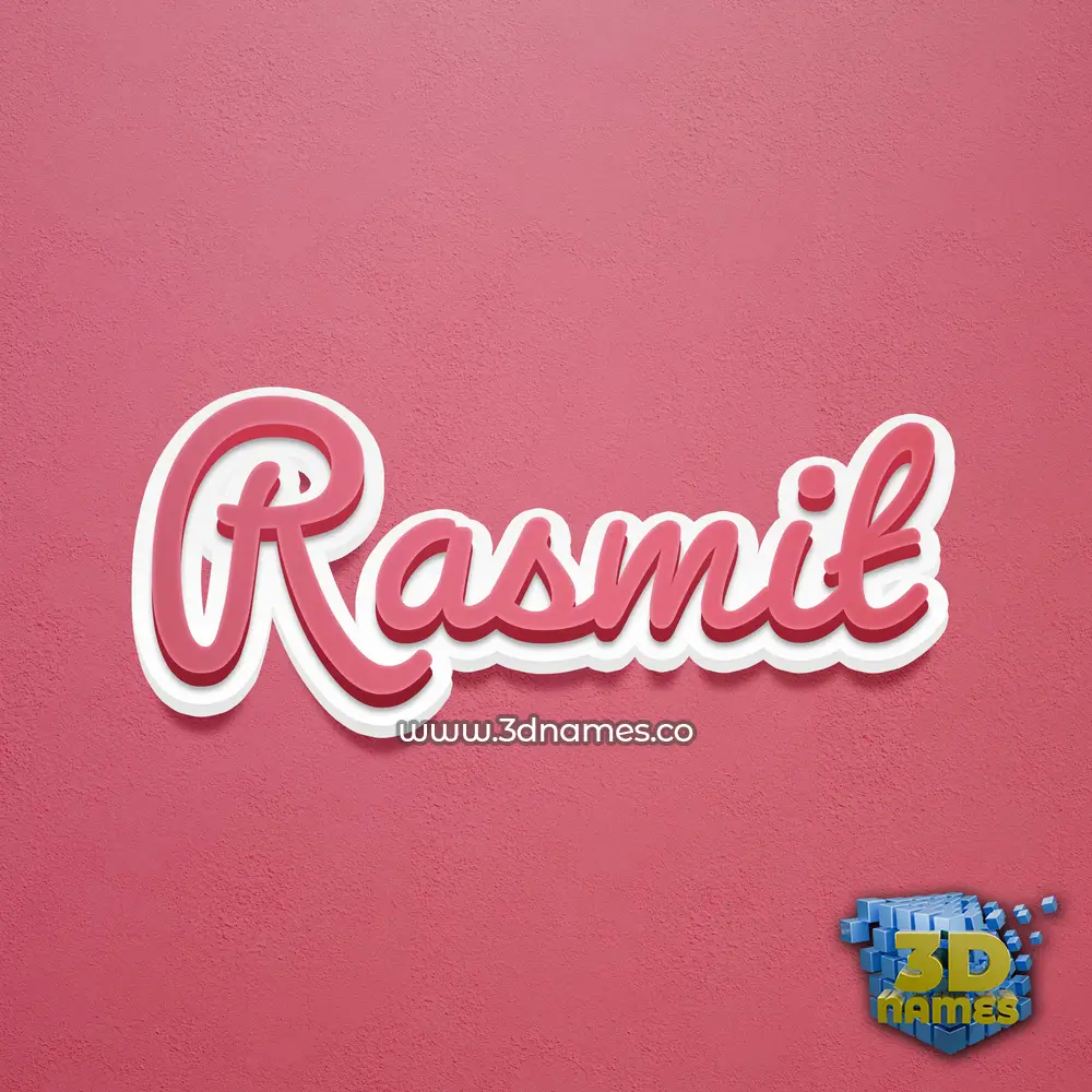 rasmit in Red Scribble style - 3D name wallpaper