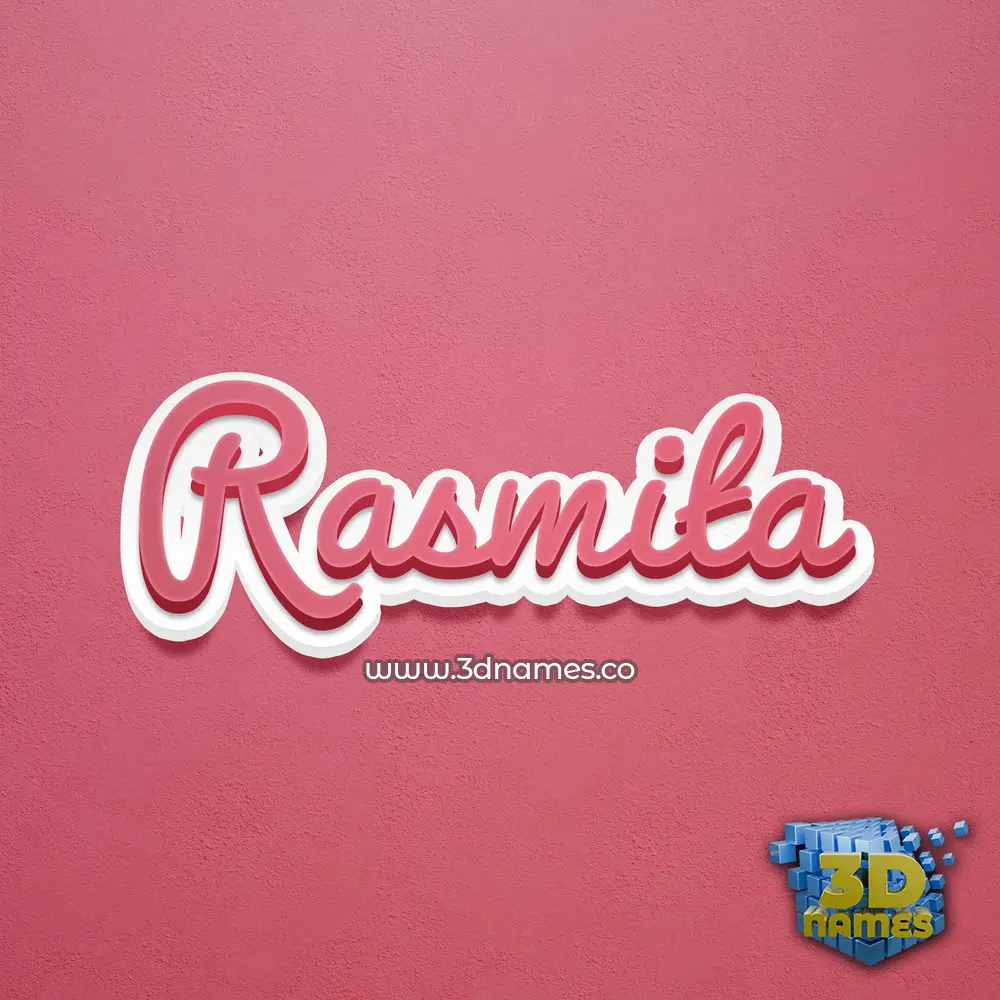 rasmita in Red Scribble style - 3D name wallpaper