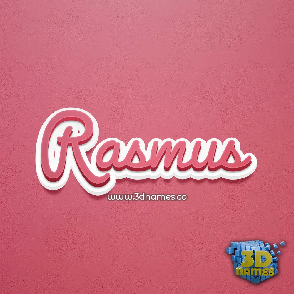 rasmus in Red Scribble style - 3D name wallpaper