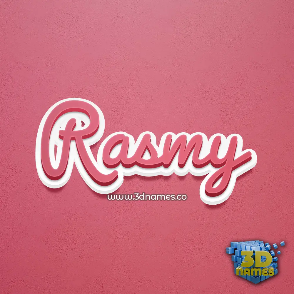 rasmy in Red Scribble style - 3D name wallpaper