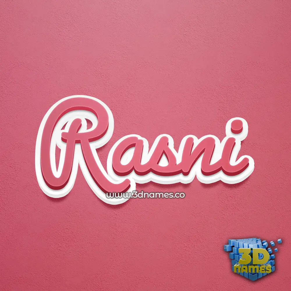 rasni in Red Scribble style - 3D name wallpaper