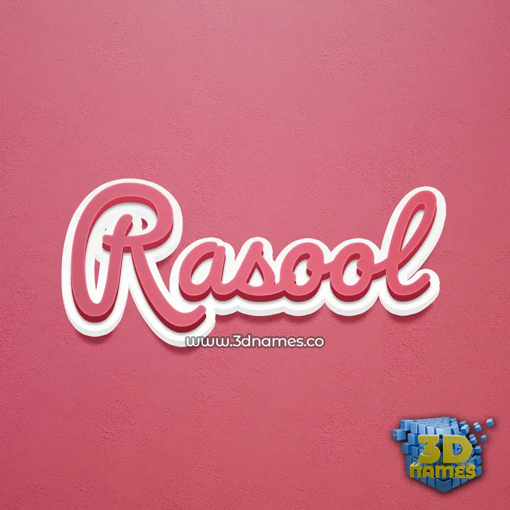rasool in Red Scribble style - 3D name wallpaper