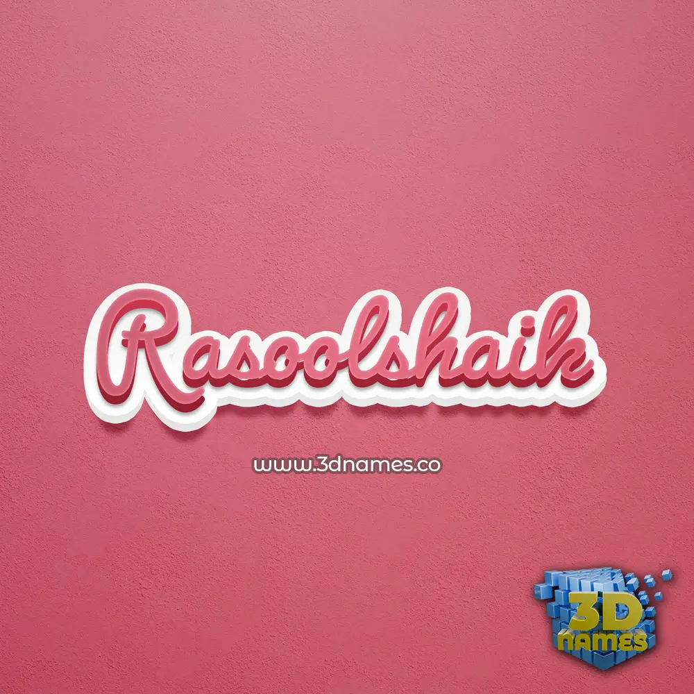 rasoolshaik in Red Scribble style - 3D name wallpaper