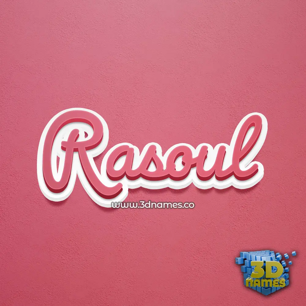 rasoul in Red Scribble style - 3D name wallpaper