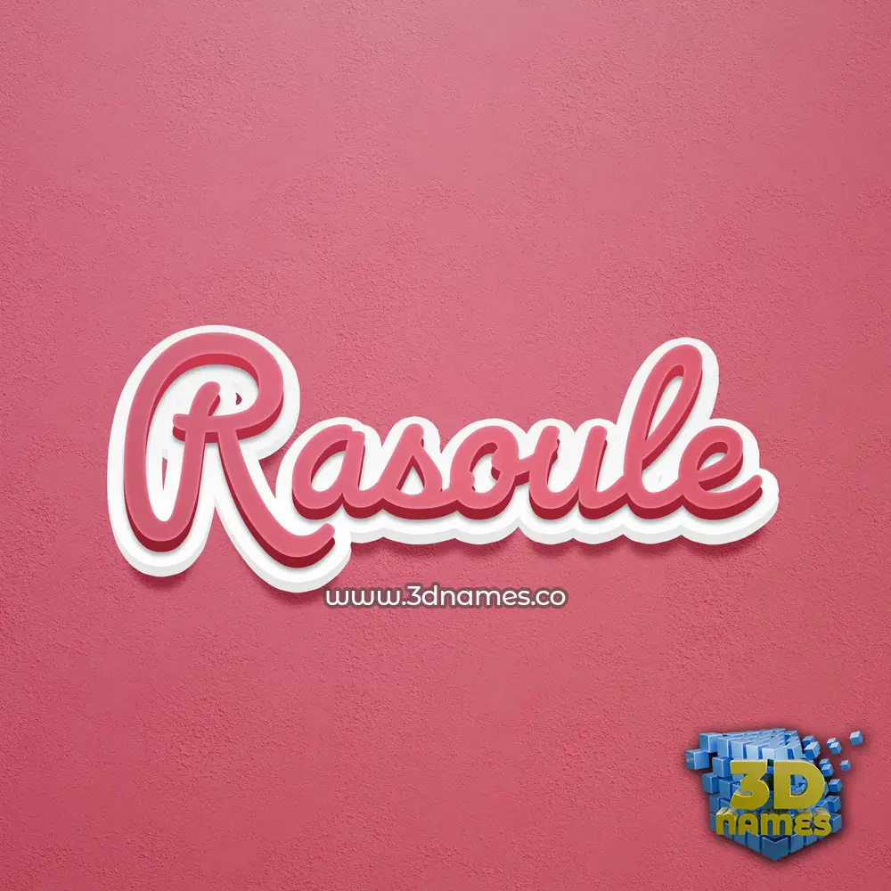 rasoule in Red Scribble style - 3D name wallpaper