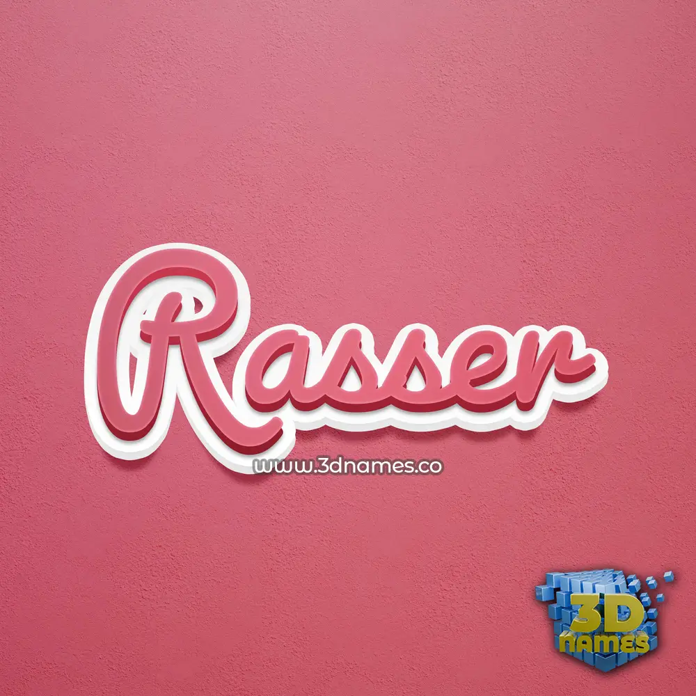 rasser in Red Scribble style - 3D name wallpaper