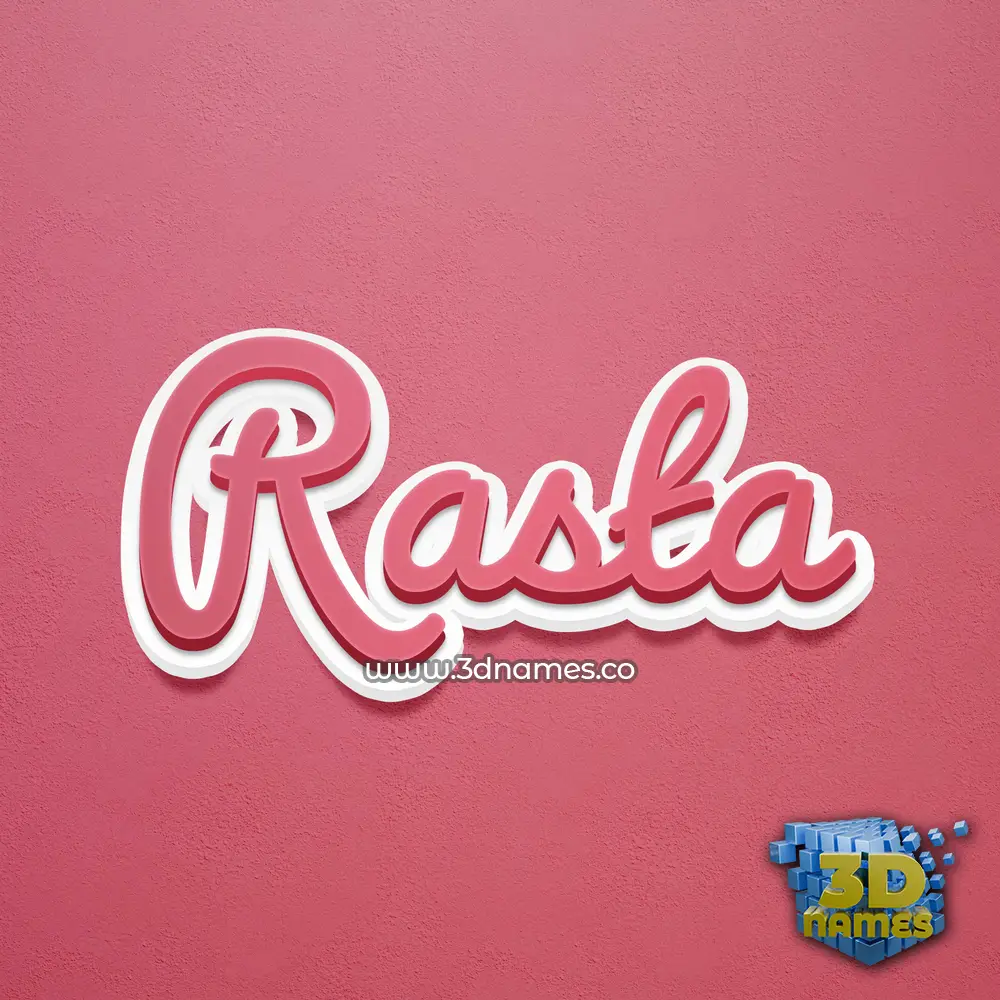 rasta in Red Scribble style - 3D name wallpaper