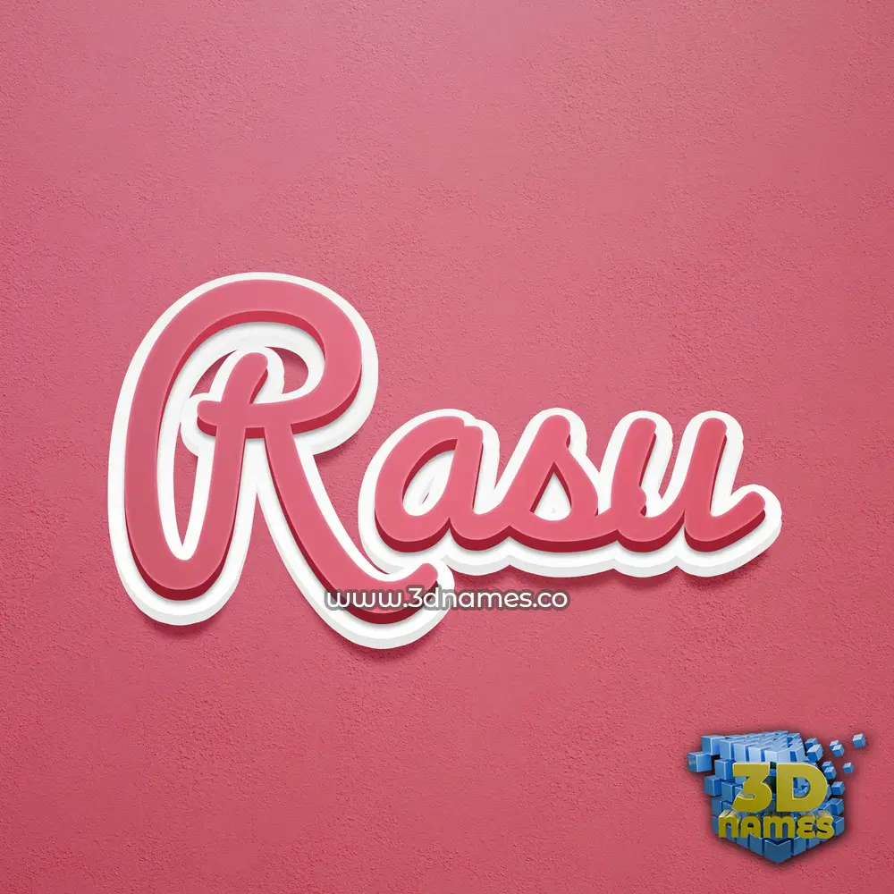rasu in Red Scribble style - 3D name wallpaper