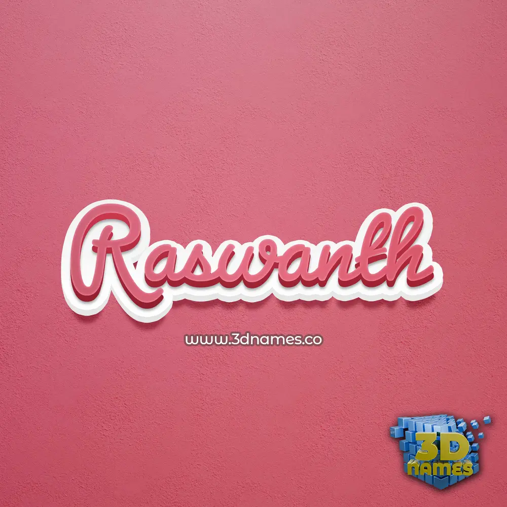 raswanth in Red Scribble style - 3D name wallpaper