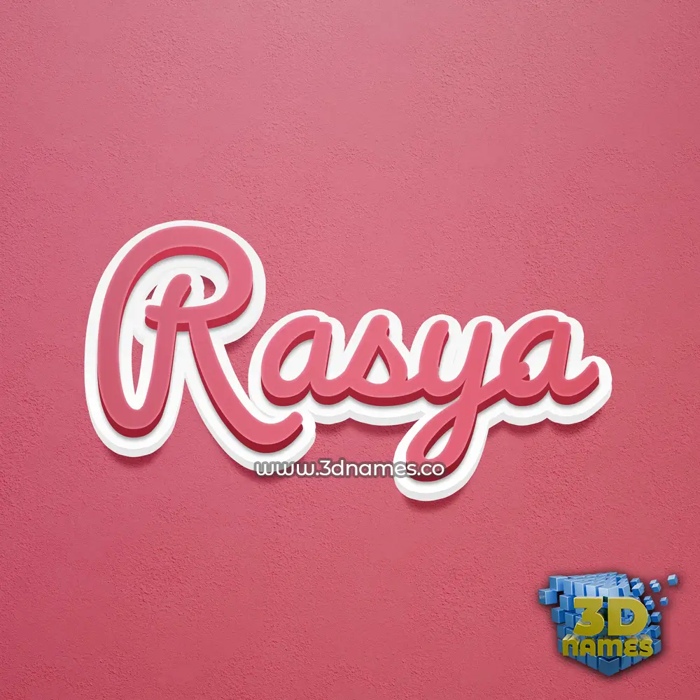 rasya in Red Scribble style - 3D name wallpaper