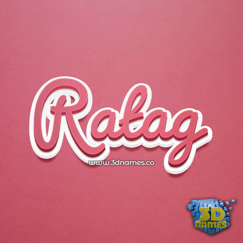 ratag in Red Scribble style - 3D name wallpaper
