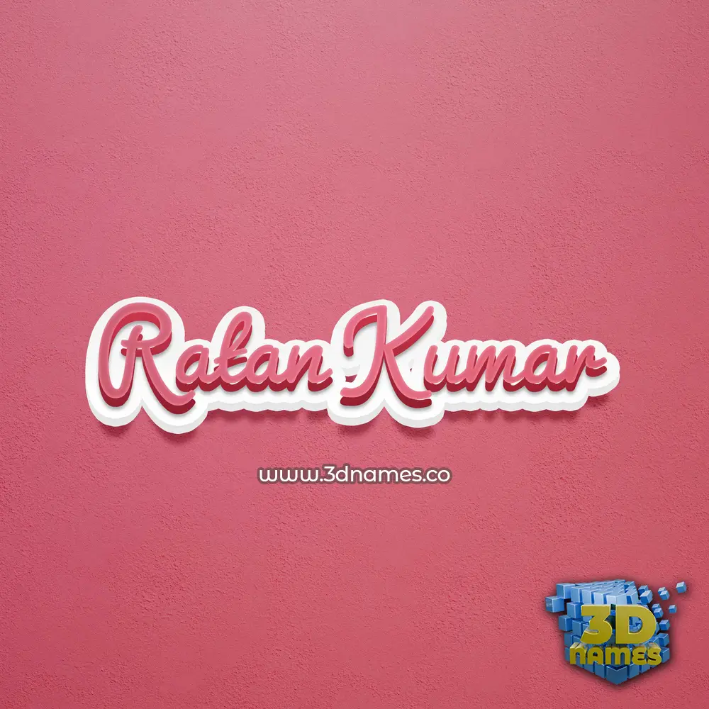 ratan kumar in Red Scribble style - 3D name wallpaper