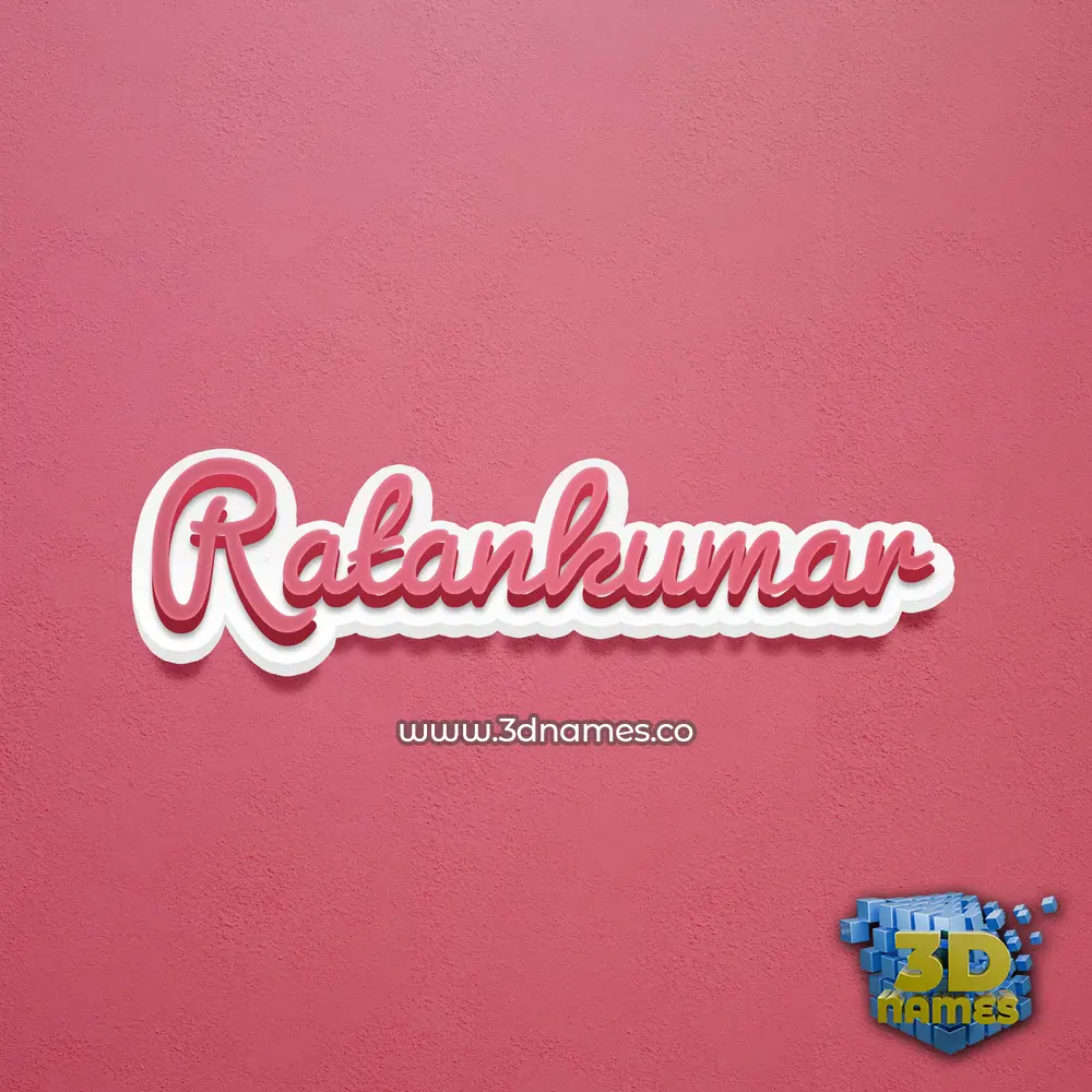 ratankumar in Red Scribble style - 3D name wallpaper