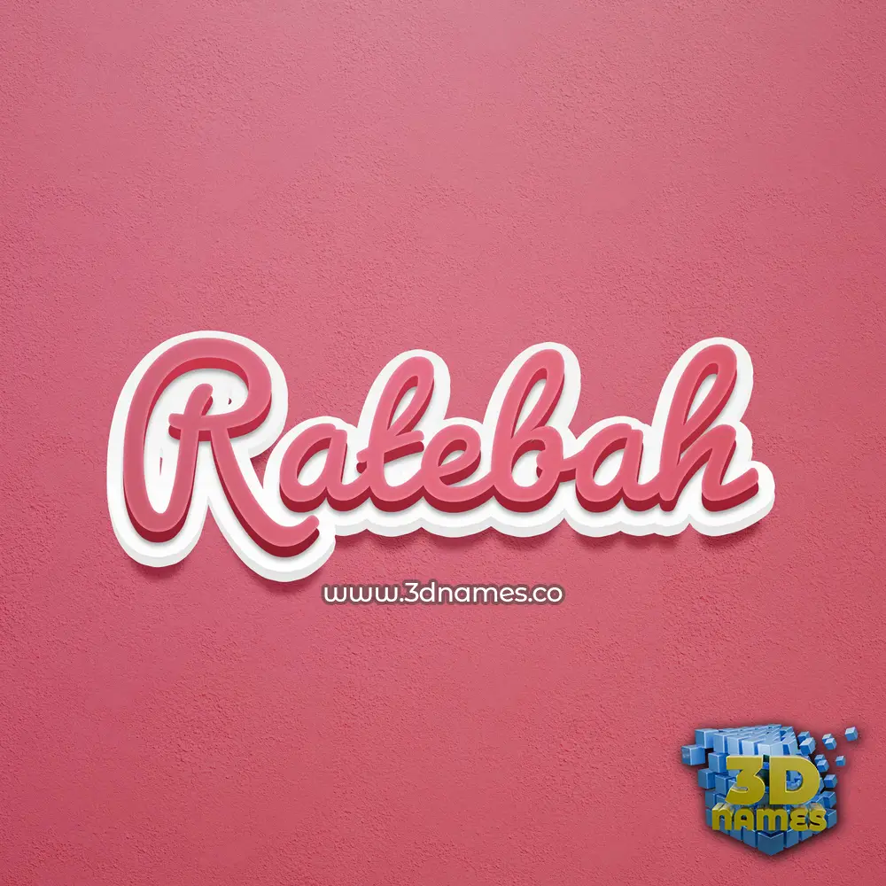 ratebah in Red Scribble style - 3D name wallpaper