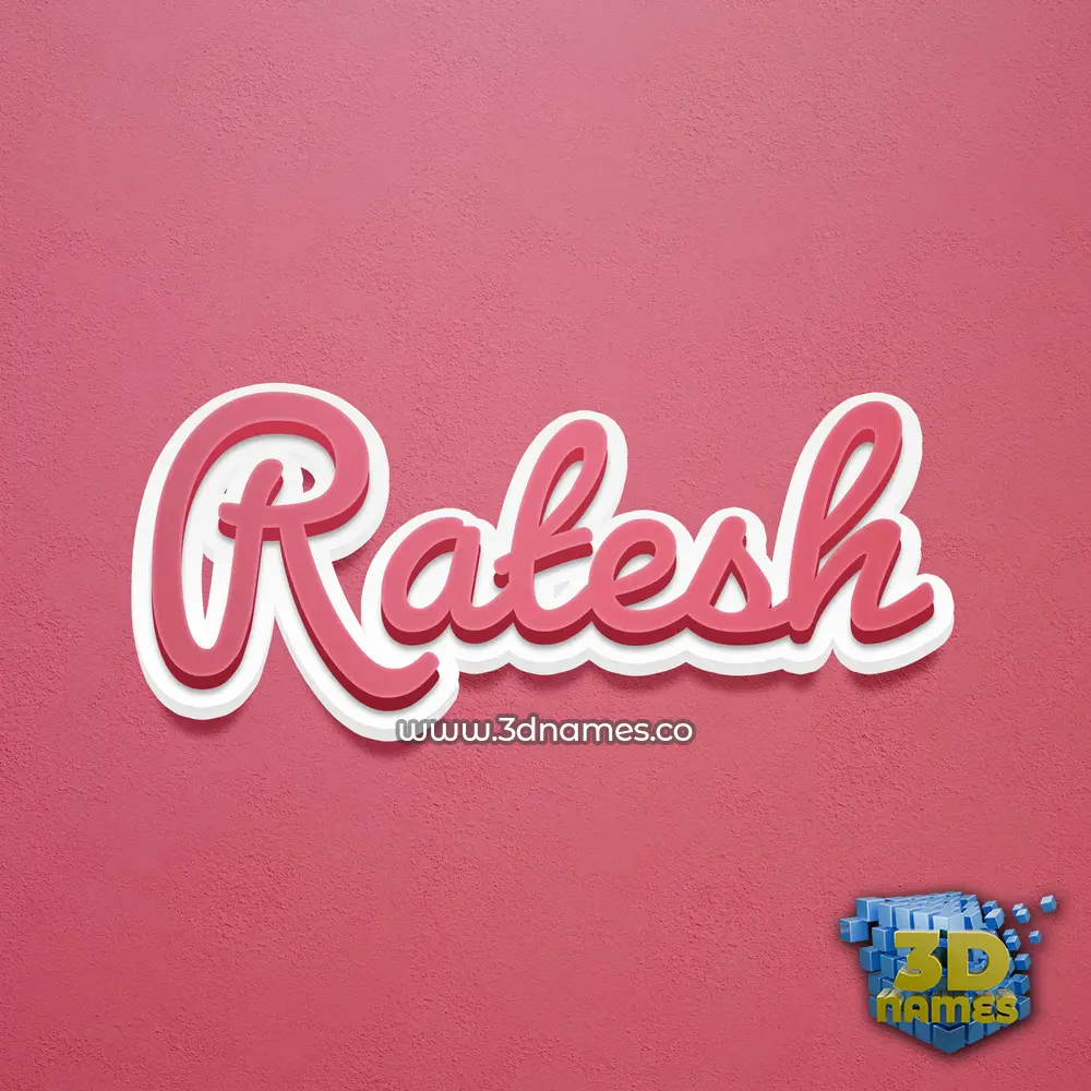 ratesh in Red Scribble style - 3D name wallpaper