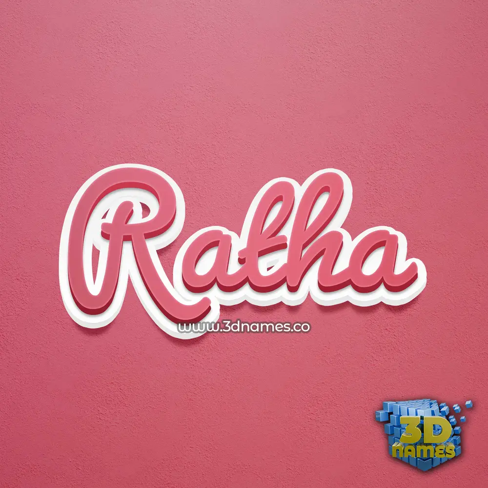 ratha in Red Scribble style - 3D name wallpaper