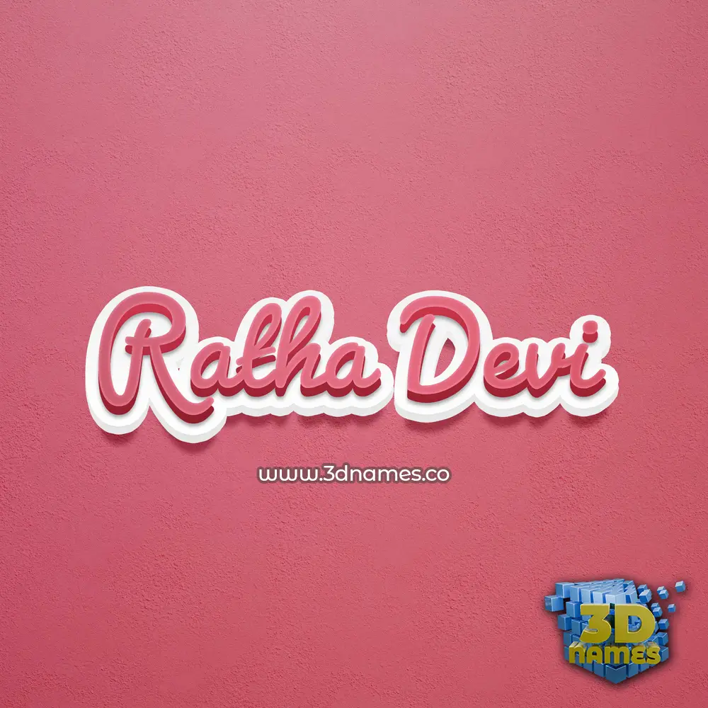 ratha devi in Red Scribble style - 3D name wallpaper