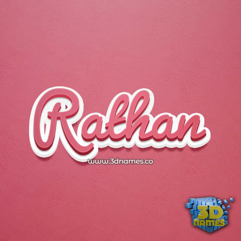 rathan in Red Scribble style - 3D name wallpaper