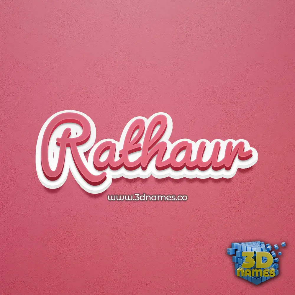 rathaur in Red Scribble style - 3D name wallpaper